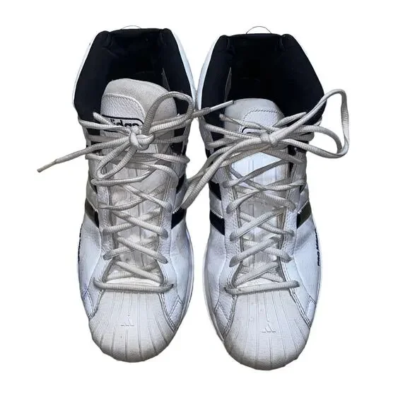 Adidas Men's  'Pro Model 2G' Lace Up Sneakers in Cloud White/Black Size 11.5 - Picture 2 of 9